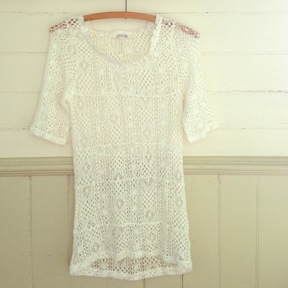 Free People white knit top