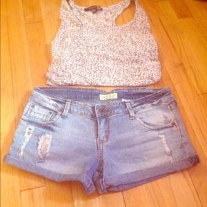 Distressed shorts