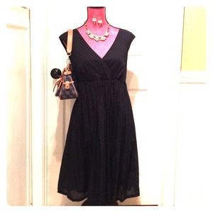 SWEET NAVY POLKA DOT DRESS BANANA REPUBLIC  SZ 12