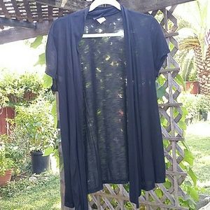 Black short sleeve cardigan