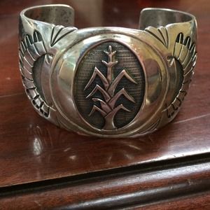 RA Lewis sterling silver cuff 68.2 grams