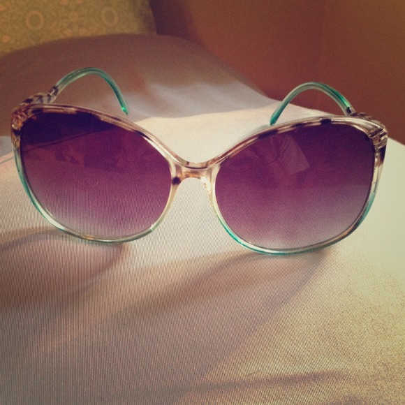 Urban Outfitters oversized teal & black sunglasses