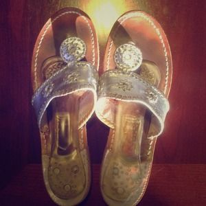 Jack Rogers silver sandals