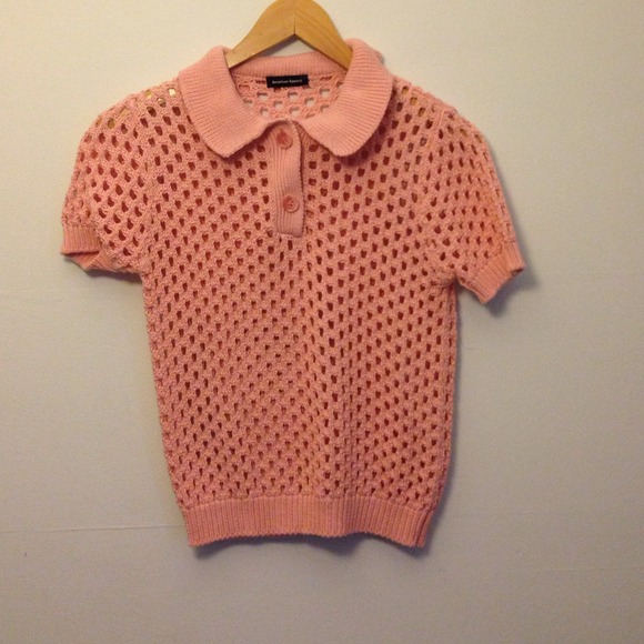 American Apparel Open Knit Tennis Shirt