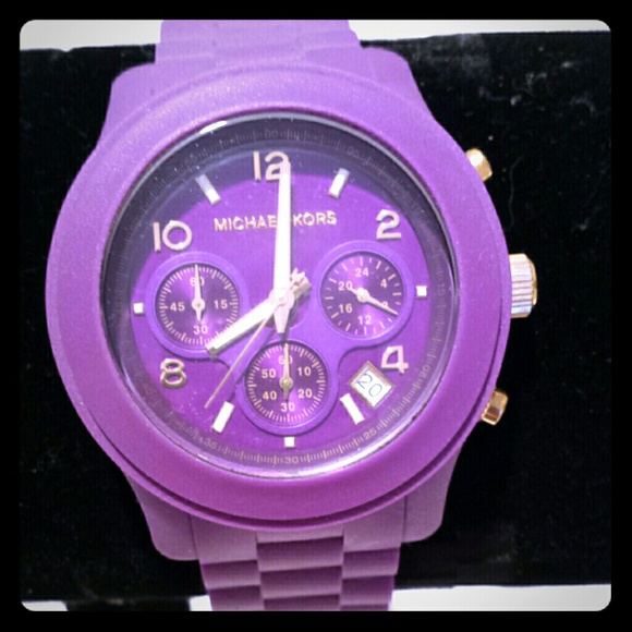 Authentic Michael Kors purple and gold watch