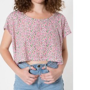 American Apparel Floral Loose Crop Tee