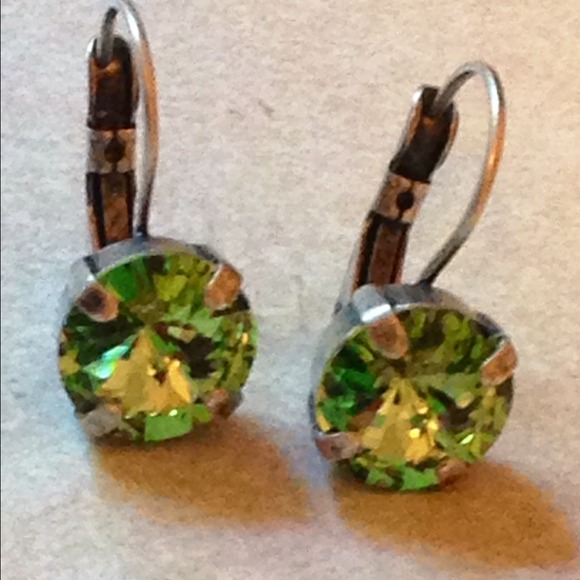 Swarovski Crystal peridot drop earrings