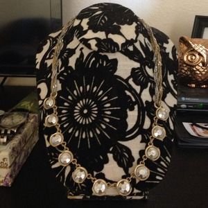 Silver gold statement necklace