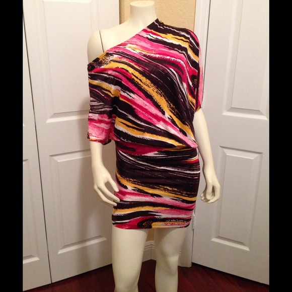 👗 Multi Color Off the Shoulder Dress 👗