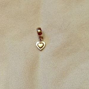 Silver pandora dangly heart charm
