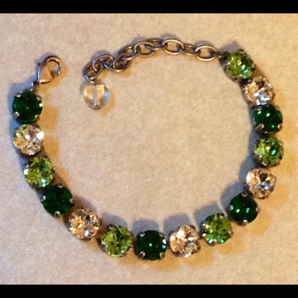 Swarovski crystal bracelet green mix