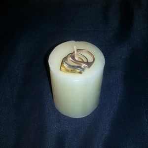 Gold, copper & silver plated stackable rings.