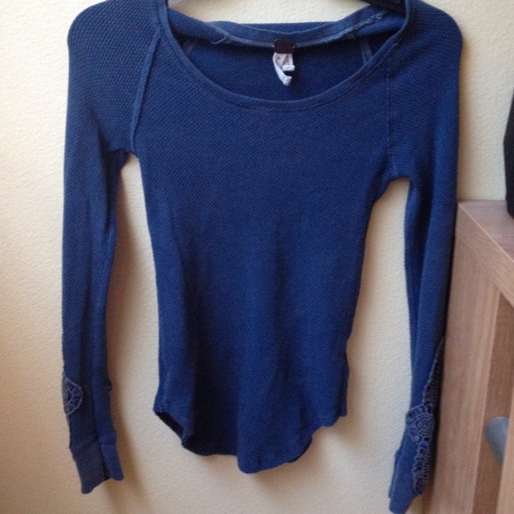 Free People Blue Long sleeve