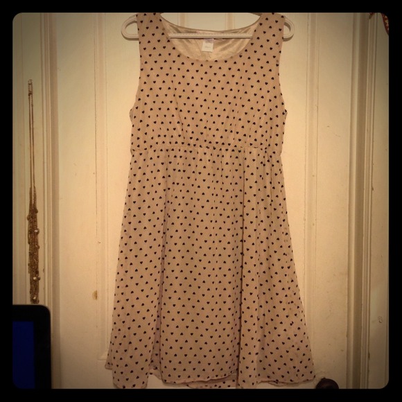 Muted pink and black heart dress