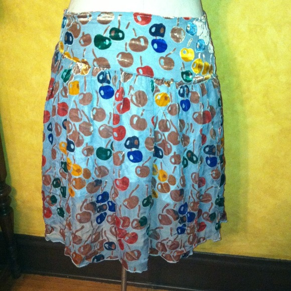 Free people cherries cherry skirt sz  8 - Picture 2 of 2