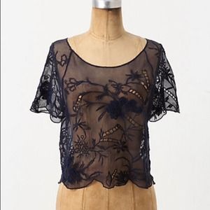 HP 7/6💕 Anthropologie Bamboo Mesh Top