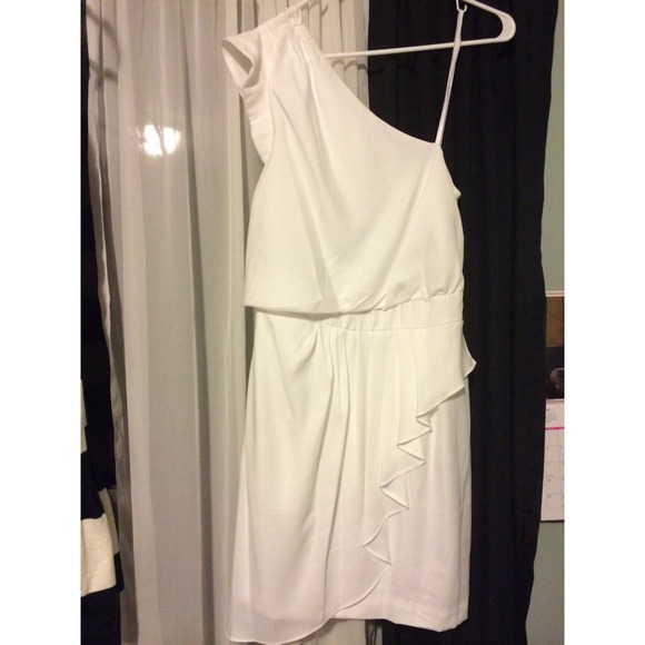 One shoulder white BCBG dress