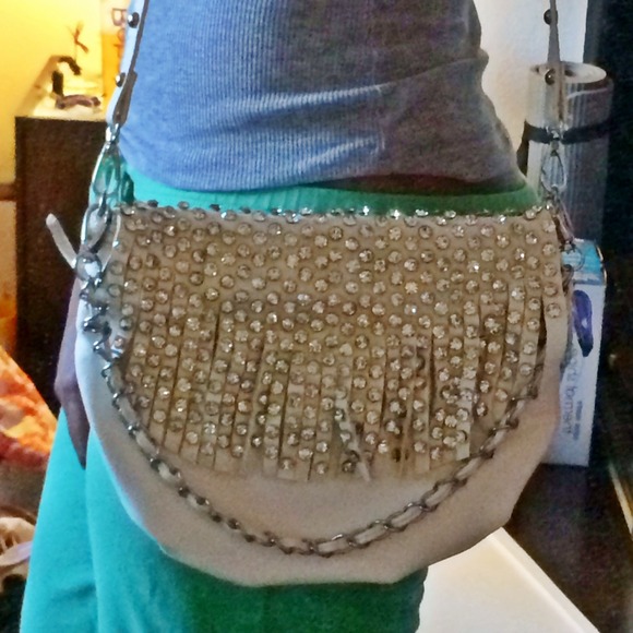 Super sparkly white messenger bag - Picture 3 of 3