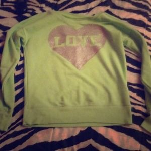 Xoxo lime green sweater shirt