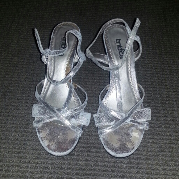 Silver sandals with heels