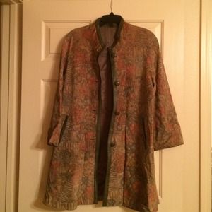 suede / leather knee length jacket