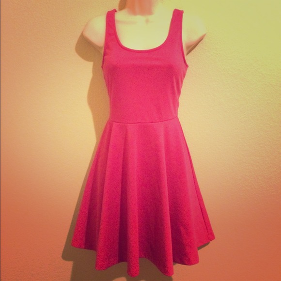 Hot pink skater dress