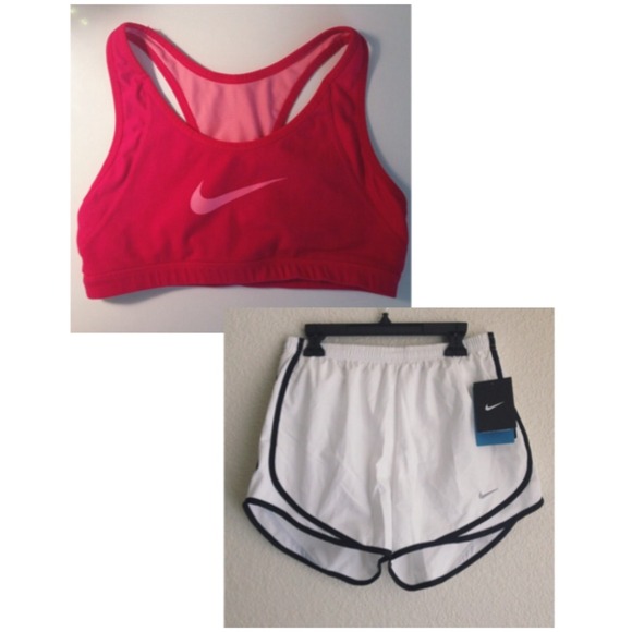 Nike Sports Bra and Dri-Fit Shorts bundle.