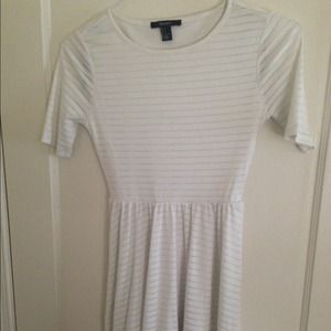White summer skater dress lined small forever 21