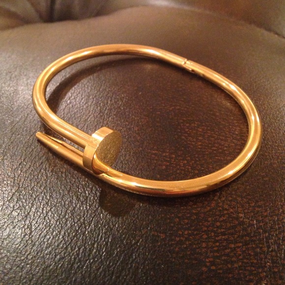Gold Plated Nail Bangle Bracelet