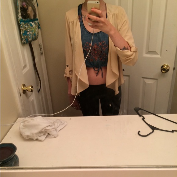 light pink cardigan