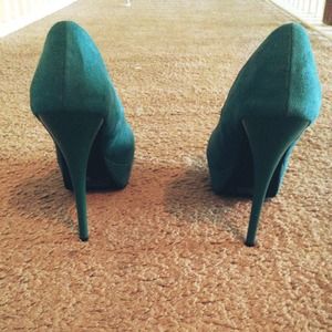 Charlotte Russe Shoes - Teal Suede Pumps Charlotte Russe Shoes - Teal Suede Pumps