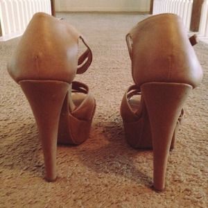 Forever 21 Shoes - Tan Strappy Heels Forever 21 Shoes - Tan Strappy Heels