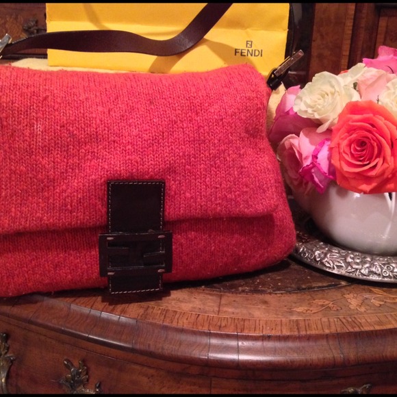 FENDI Orange Cashmere Mama Bag