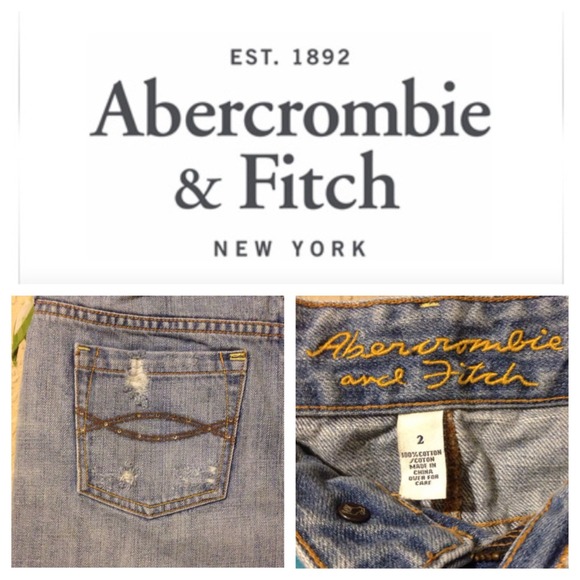 Abercrombie Destroyed Denim Mini Skirt Sz 2 - Picture 2 of 2