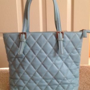 Baby blue leather purse