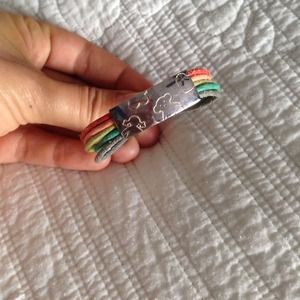 TOUS Authentic Silver & Leather Bracelet