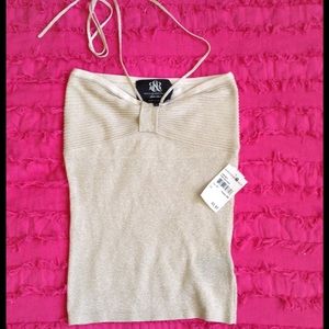 Nwt Rock & Republic silk blend ivory halter top xs