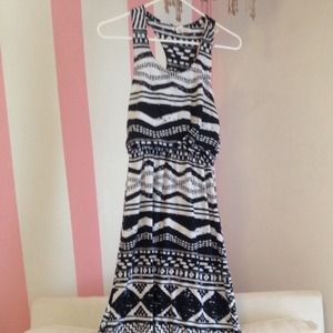 Navy and white dress
