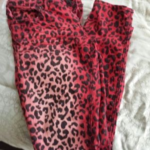 Leopard print jeans