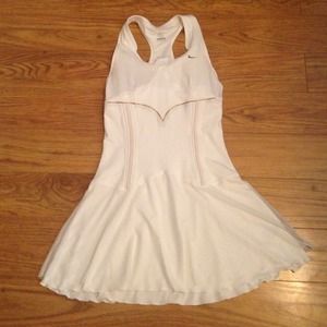 White and gold Nike tennis dress