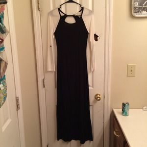 black & white maxi dress