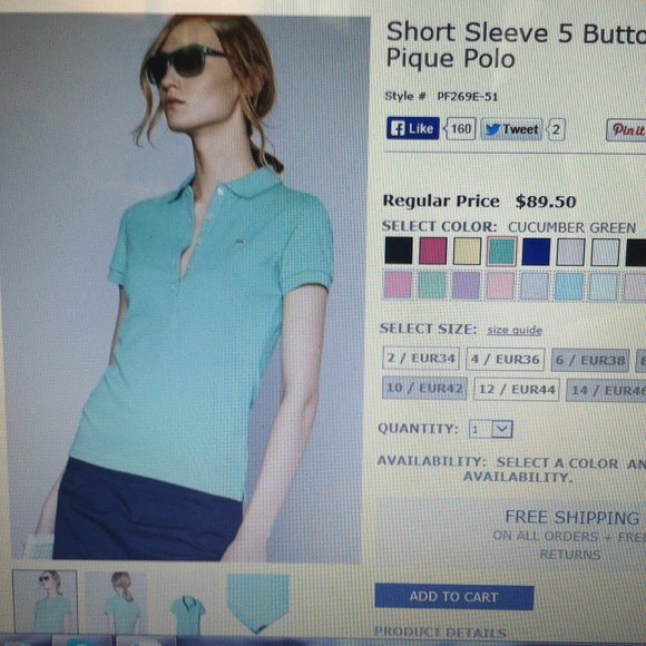 Lacoste 5 Button Polo--Size 40 (equal to US Med.) - Picture 4 of 4