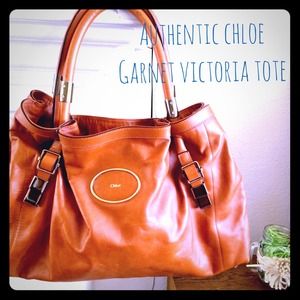 Authentic Chloe Garnet leather Victoria Tote