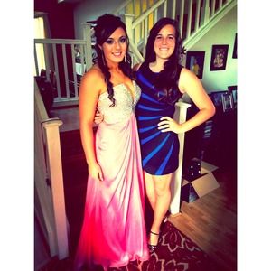 Blue and black dress