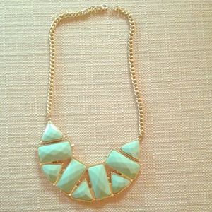 Mint and Gold Statement Necklace