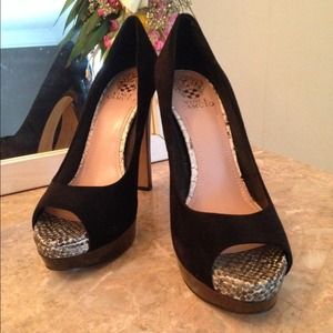 Black platform heels. Vince Camuto