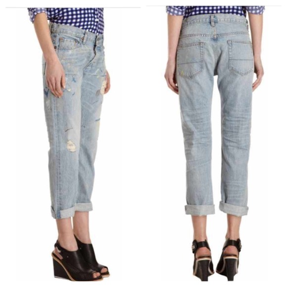 NSF Distressed Paint Splatter Boyfriend Jeans - Picture 3 of 4