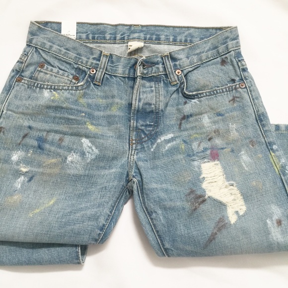 NSF Distressed Paint Splatter Boyfriend Jeans - Picture 4 of 4
