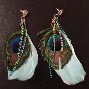 Peacock earrings