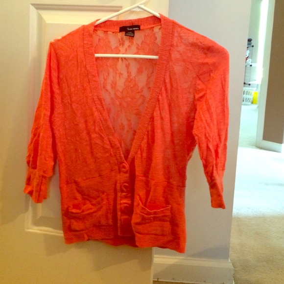 Cardigan with see through lace back